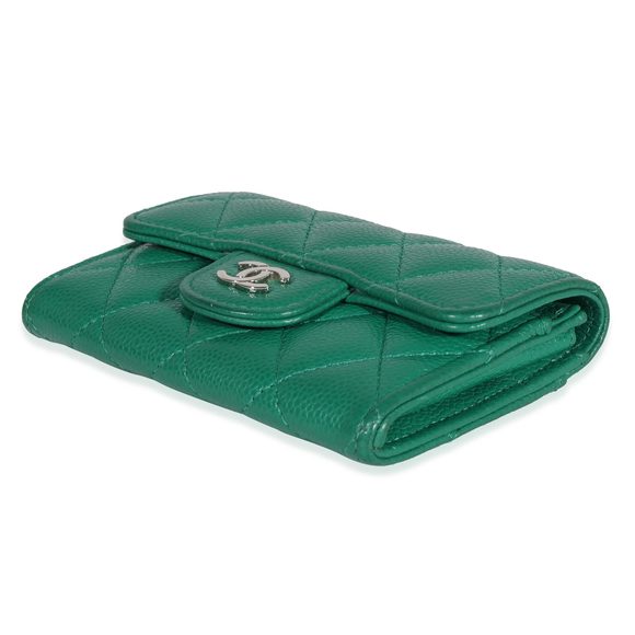 Chanel Emerald Quilted Caviar Flap Card Holder - Picture 7 of 7
